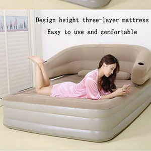 Colchón Inflable Spring Of The Century con Cabecera, Color Blanco Grisáceo, 0.45mm de Grosor, Colchón de Aire para Adultos - Product Image 1