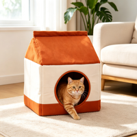 Lit pour chat et chien moderne, écologique, carré, motif dessin animé, toutes saisons, mignon, respirant, pour extérieur et intérieur, motif uni, lavable en machine