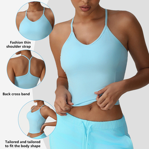 Sm2525-2スポーツタンクトップYバックデザイン高品質フィットネスウェアクイックドライワークアウト服キャミソールスポーツブラ - Product Image 4