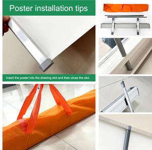 Banner Stand Retractable Custom Promosi Iklan Aluminium Roll Up Pull-Up Pop-Up untuk Display Latar Belakang - Product Image 5