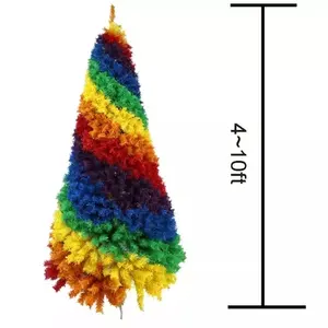 210cm Wholesale Colorful Rainbow Handmade Large Outdoor Indoor Premium Decorated Artificial Pine Christmas Tree