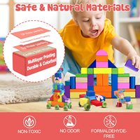 Ensemble de blocs de construction en bois Jeu d'intérieur Ensemble de blocs de construction en bois Cadeau pour fille ou garçon