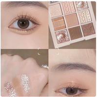 Palette de fards à paupières MUGELEEN en tissu tricoté, 9 nuances, tons terreux mats, orange, marron, scintillants, pailletés, chocolat, maquillage pour les yeux