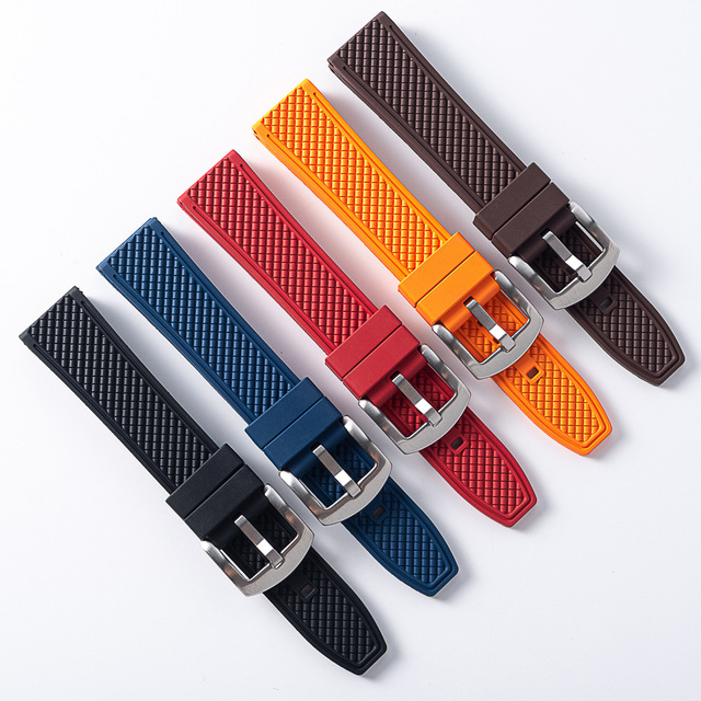 Multi-Colors Replacement Watch Bands Quick Release 20mm 22mm FKM Rubber Watch Strap