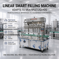 Automatische multi-head vloeistofafvulmachine 6/8/10/12 koppen 100ml-5000ml voor dranken, sap, wijn, alcohol, glazen verpakkingen