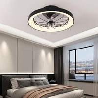 Ventilateur de plafond LED moderne et silencieux avec télécommande, en fer, contrôle intelligent pour salon, chambre et salle à manger