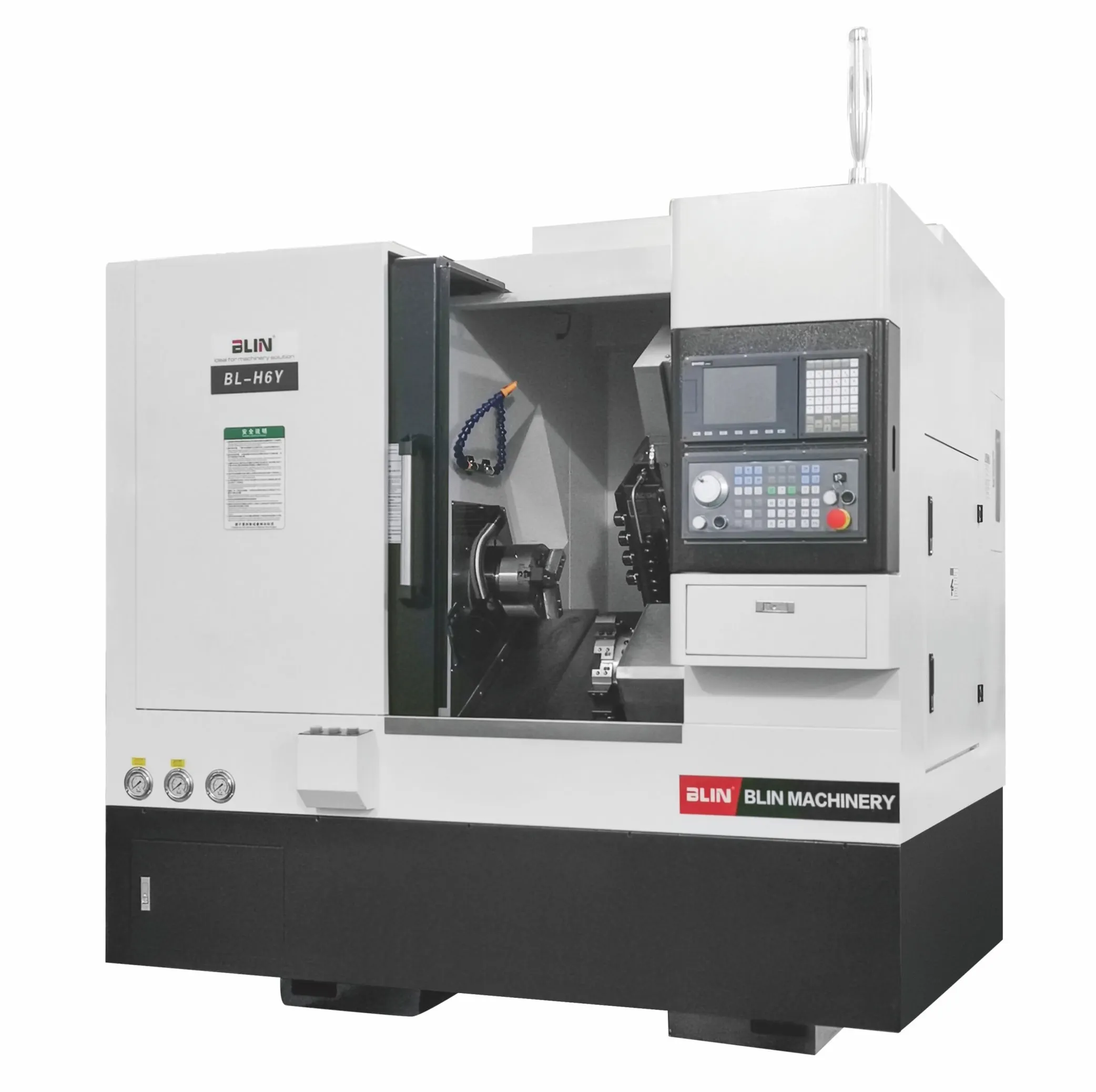 Tayvan teknolojisi yüksek hızlı 6 Chuck 8T aracı taret yeni dikey CNC torna tezgahı makine çekirdek Motor Metal çalışma merkezi