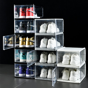 Clear Transparent Stackable Shoes Organizer Containers Plastic Shoe Storage Box