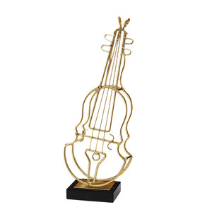 Adorno de Violín de Hierro Dorado con Diseño de Dirección, Decoración Moderna y Minimalista para el Hogar, Exhibición para Sala de Estudio - Product Image 1