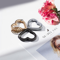 Mousqueton Cœur à Ressort pour Bijoux DIY, Porte-clés, Accessoire de Quincaillerie