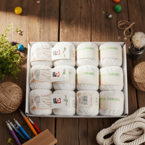 Cuerda de Algodón con Núcleo de Papel Erpsl, 50g, Blanca, 12 Unidades por Bandeja, Material para Manualidades - Product Image 2