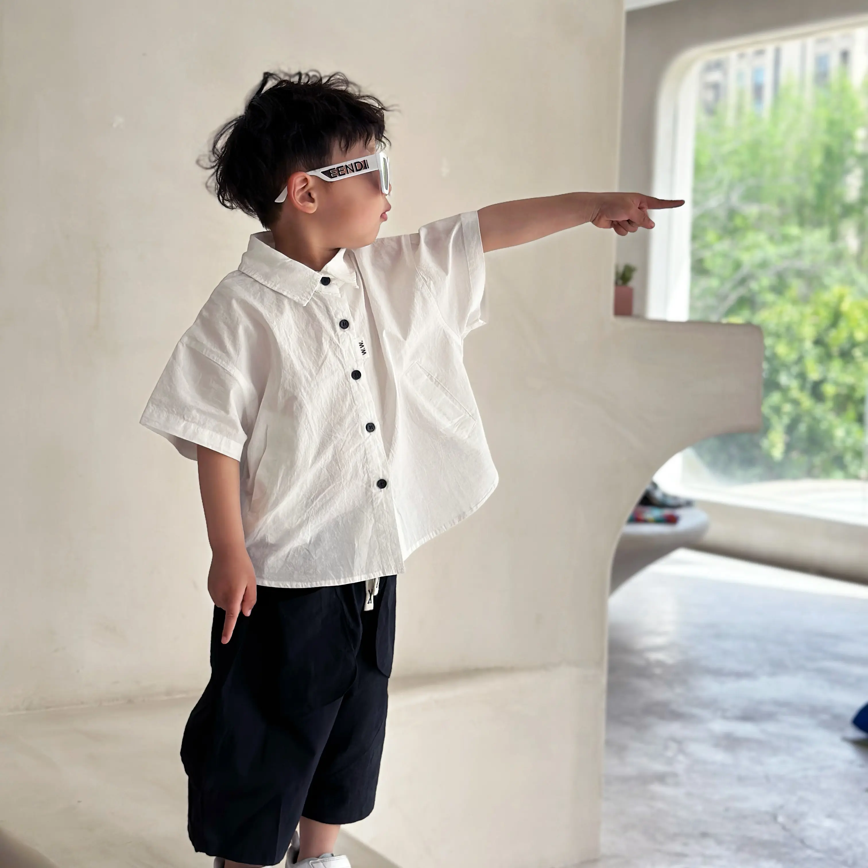1-6 anni all'ingrosso Unisex bambino vestiti ragazzi t-Shirt camicia bianca per 80-140cm bambini giapponese tono del bambino Tshirt
