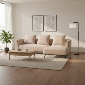 Sofá Modular en Forma de L que Ahorra Espacio, Conjunto Seccional <span class=keywords><strong>Reversible</strong></span> con Chaise Longue, <span class=keywords><strong>Relleno</strong></span> de Esponja y Cubierta de Terciopelo para Sala de Estar de Apartamento - Product Image 6