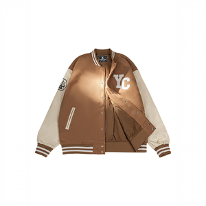 Vestes universitaires de baseball unisexes de haute qualité avec lettres 3D personnalisées brodées sur le devant, col en V et manches design - Product Image 2