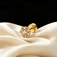 Boucles d'oreilles créatives évidées style européen et américain, plaquées or 18 carats, avec clous à vis, motif palmier rétro classique pour femmes