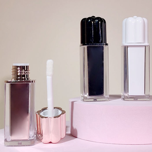 Tubes carrés transparents pour <span class=keywords><strong>gloss</strong></span> à lèvres de 3 ml, tubes vides à double couche électro-plaqués or <span class=keywords><strong>rose</strong></span> pour l'emballage de <span class=keywords><strong>gloss</strong></span> à lèvres et d'huile à lèvres - Product Image 1