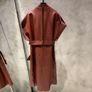 Vestes en cuir sans manches 2025 Veste en cuir de mouton véritable Veste en cuir bordeaux Femme - Product Image 2