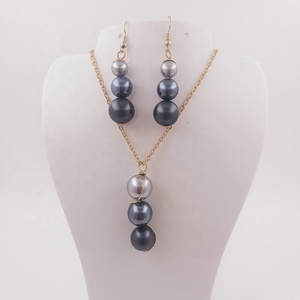 Ensemble de bijoux JX126 avec boucles d'oreilles en perles de coquillages, couleur personnalisée, bijoux hawaïens en gros pour femmes et filles - Product Image 3