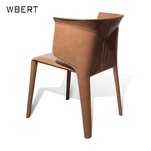 WBERT Italian Minimalist <b>Saddle</b> Leather Dining <b>Chair</b> Modern Simple Restaurant <b>Chair</b> for Hotel Cafe Negotiating Plastic for Hall - Product Image 1