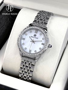 Ladies' premium casual small-sized <b>watch</b> with fashionable mother-of-<b>pearl</b> dial and rhinestone accents, water-resistant, and non- - Product Image 3