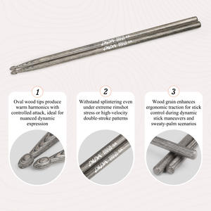 5A 5B 7A stik drum kayu ringan tahan lama tongkat latihan untuk drum aksesoris instrumen musik - Product Image 4