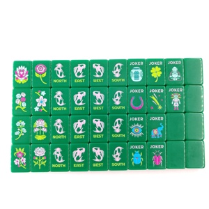 Mahjong américain de luxe vert artistique, tuiles en acrylique, 160 cartes, 4 joueurs, jeu portable élégant de luxe pour adultes, cadeau - Product Image 5