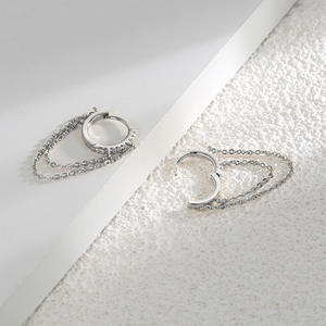 Nouvelle mode bohème plaqué or boucles d'oreilles élégant luxueux Bling cerceau cristal chaînes glands plaqué rhodium Zircon pour les fêtes - Product Image 4