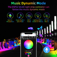 Contrôleur de microphone Wi-Fi ESP32 LampRhythm Technology, contrôle par application, alimentation Type-C, adressable SPI, gradation intelligente WS2811