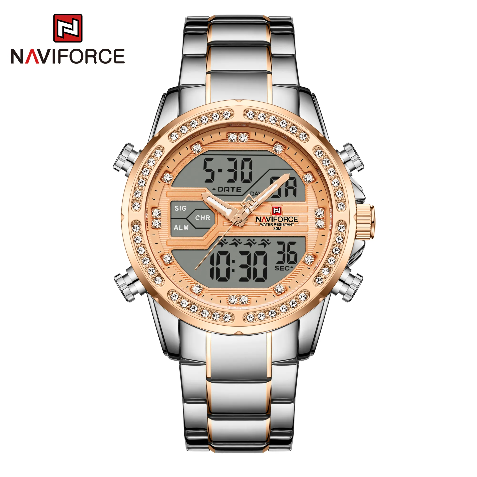 NAVIFORCE 9190 chinese wholesale relojes de hombre custom quartz digital watches gold waterproof luxury wrist watches for men