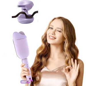 Anti-Scald Hair Crimper 2 Barrel Wavy Hair Curler For Women Rapid Heating Curling Wand Crimper Hair Iron For Wide Deep Waves