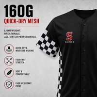 Jersey Baseball Custom Grosir Motif Kotak-kotak Cepat Kering Bernapas Kancing Depan Poliester Sublimasi Seragam Tim Atasan