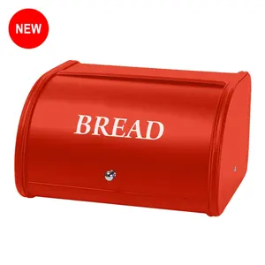 Ferme, boîte à pain à pain avec couvercle en bambou boîte de rangement à pain vintage boîte à pain en métal