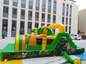 Thương mại Tùy chỉnh lớn Hổ được thiết kế theo chủ đề rừng nhiệt đới trượt bouncy Trampoline trẻ em thách thức lâu đài - Product Image 2