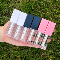 En stock – Tubes carrés pour gloss à lèvres or, rose, noir – Flacons transparents pour huile à lèvres 5ml, 6ml avec applicateur brosse et logo personnalisé