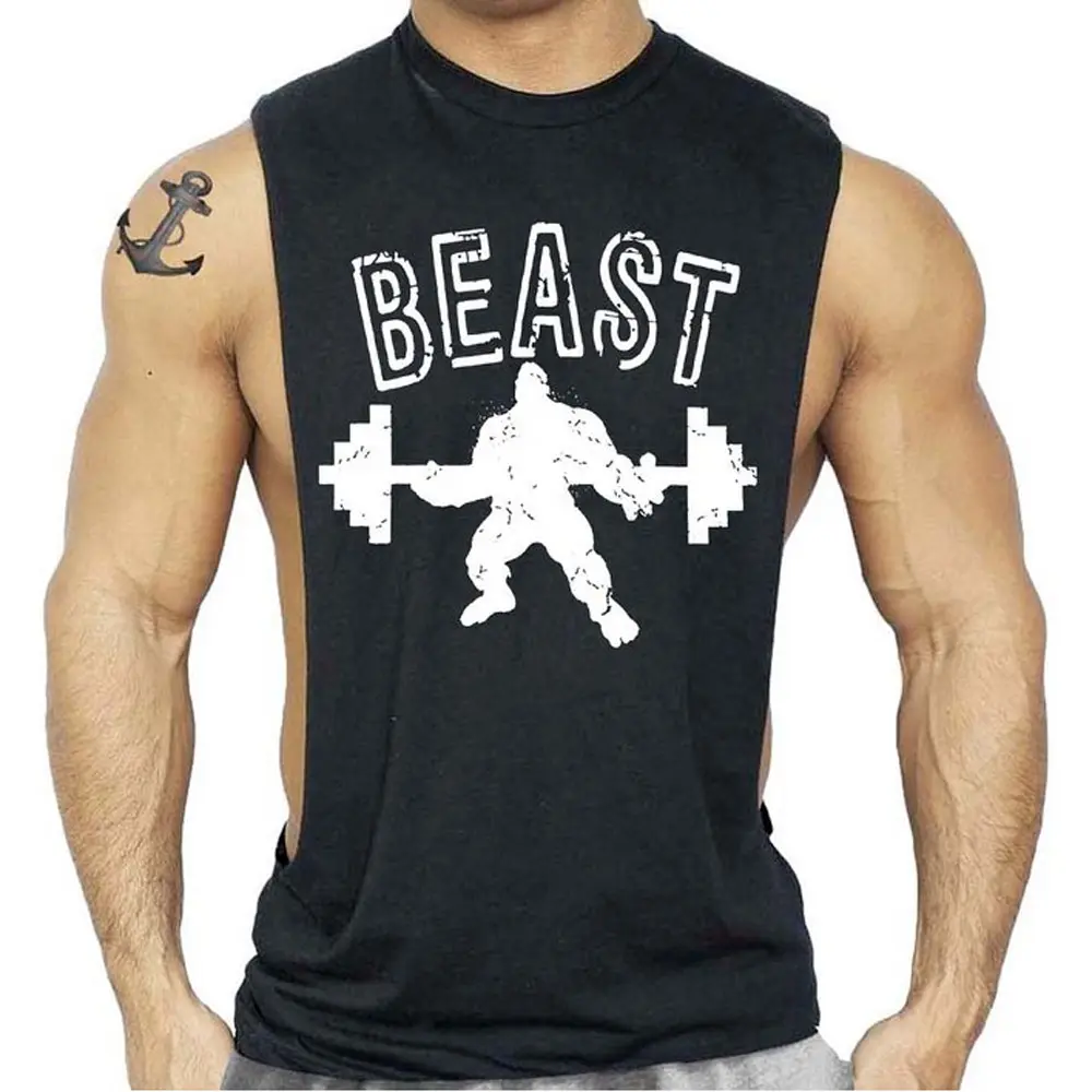 Camiseta fitness masculina para treino, camiseta sem mangas para academia, musculação, solta, regata, músculo