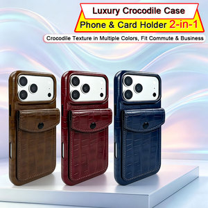 Coque de téléphone <span class=keywords><strong>en</strong></span> PU orientée vers le monde des affaires avec boutons métalliques indépendants, découpes précises et design antichoc amortissant pour iPhone 17 Pro Max - Product Image 2