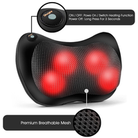Oreiller de massage shiatsu portable pour le cou avec chaleur, utilisation double voiture et maison, oreiller de massage cervical et lombaire