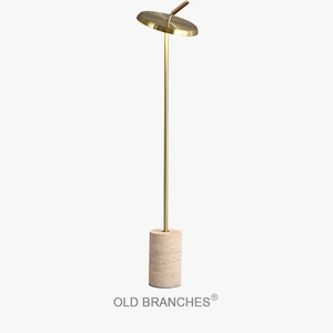 Old <b>Branches</b> Floor Lamp Yellow Travertine Base Adjustable Height LED <b>Light</b> Source 220V E27 Socket - Product Image 1