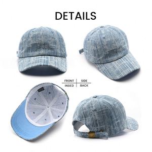 Gorra de Béisbol Lisa de 6 Paneles, Unisex, de Tela Vaquera, Talla Ajustable, Visera Curva, Precio de Fábrica - Product Image 2