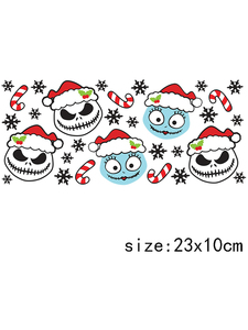 LETOP 1pcs Horror Christmas Spooky Skeleton Series Glass Cup Decoration 16OZ Waterproof UV for DTF Cup Wrap - Product Image 2