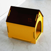 Vente flash - Niche pour chien en MDF durable et écologique, simple, facile à nettoyer, pour l'été, cage pour animaux de compagnie, emballage en carton, utilisation intérieure et extérieure