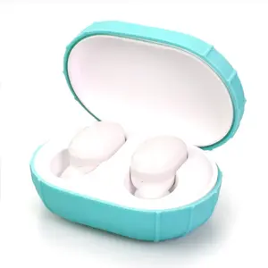 新的保护耳机案例纯色硅胶防震保护套小米AirDots充电箱