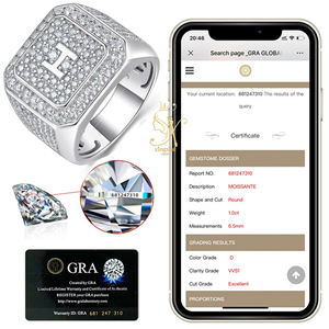 Hot Sell Luxury 925 Sterling Silver Fully Iced Out VVS <strong>Moissanite</strong> <strong>Ring</strong> Custom Hip Hop <strong>Moissanite</strong> Diamond <strong>Ring</strong> for <strong>Men</strong> - Product Image 5