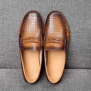 Nouvelles chaussures pour hommes en cuir souple Evergreen, à enfiler, motifs tendance, design mignon, pour le bureau, la carrière, les occasions décontractées, confortables - Product Image 5