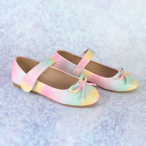 Zapatos de Princesa <span class=keywords><strong>con</strong></span> Brillantina Colorida <span class=keywords><strong>para</strong></span> Niñas, Suela Suave <span class=keywords><strong>con</strong></span> <span class=keywords><strong>Velcro</strong></span>, Lazo, Plantilla de Cuero Nueva, Zapatos Planos <span class=keywords><strong>para</strong></span> la Escuela y el Verano - Product Image 3