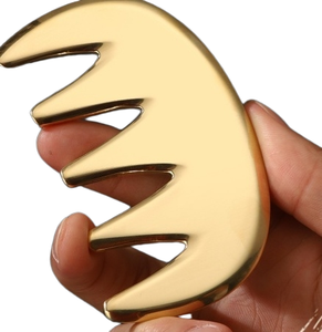 หวีนวดหนังศีรษะโลหะแบบวัยรุ่น/OEM งานหัตถกรรมประณีต90มม. 53มม. เครื่องมือขูดเส้นลมปราณดูแลเส้นผมความเครียด - Product Image 1