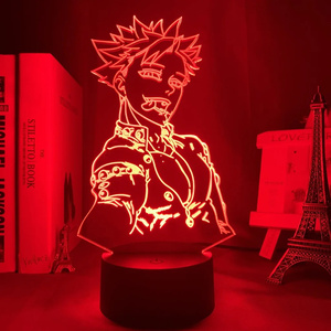 Lámpara de Noche LED 3D con Ilusión Óptica de los Siete Pecados <span class=keywords><strong>Capitales</strong></span>, Lámpara de Mesa Acrílica que Cambia de Color para Decoración de Dormitorio y Regalo para Fanáticos del <span class=keywords><strong>Anime</strong></span> - Product Image 2