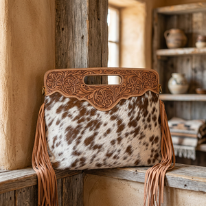 Colección de Cosméticos de Año Nuevo, Bolso de Mano de Cuero Genuino de Moda, Bordado de Perlas y Diamantes de Seda, Cierre de Cremallera, Impermeable, OEM/ODM Personalizado - Product Image 1