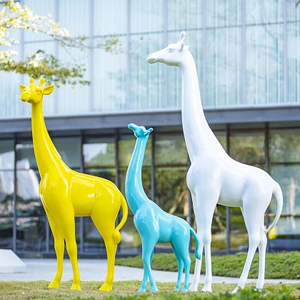 Tùy Chỉnh Sợi Thủy Tinh Con Hươu Cao Cổ Điêu Khắc Cuộc Sống Kích Thước Nhựa Động Vật Bức Tượng Cho Trang Trí Ngoài Trời - Product Image 5