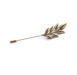 Uomini Bastone foglia risvolto pin Spilla, Personalizzato Maple leaf Maglione pin. quattro foglia di trifoglio risvolto degli uomini del fiore lungo ago pin Collare